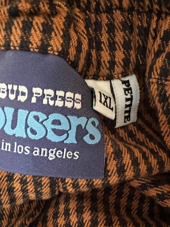 Big Bud Press Brown & Black Checkered Trousers, Sz 1XL, PETITE - Picture 4 of 4